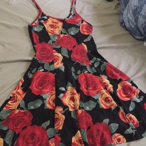 Forever 21 red and black flower dress